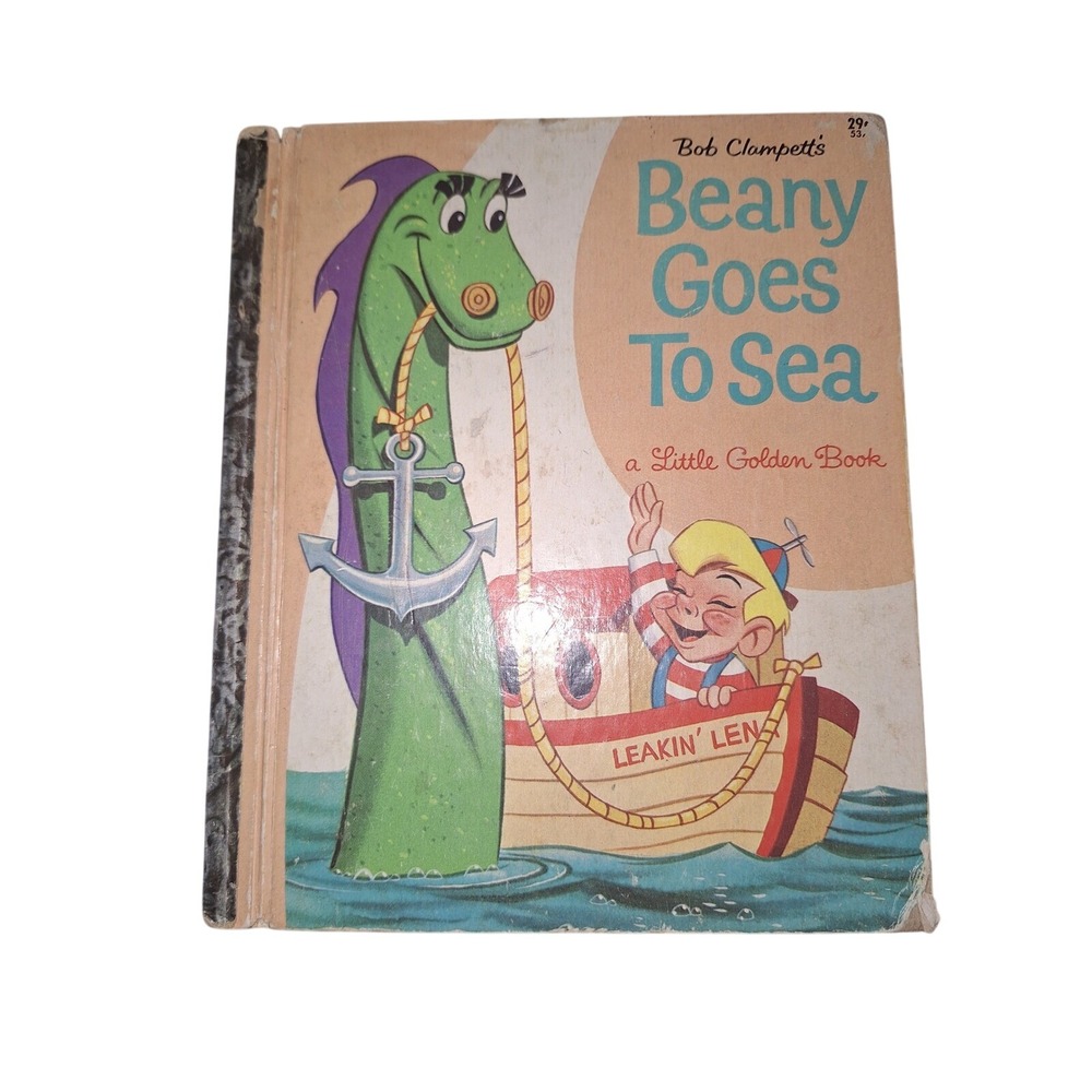 1963 Beany Goes To Sea Little Golden Book Bob Clampett Cecil Sea Serpent Vintage